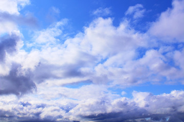 Rain cumulus clouds. Background. Scenery.