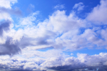 Naklejka na ściany i meble Rain cumulus clouds. Background. Scenery.