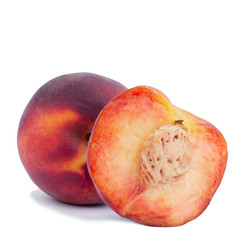 peaches on a white background