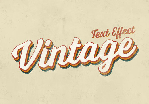 Vintage Text Effect Mockup