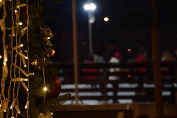 christmas tree at night