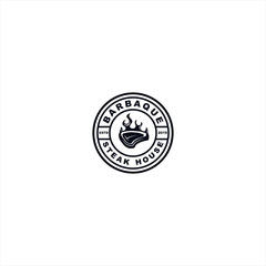 Stamp BBQ Logo Design Vector Illustration Template Idea