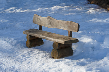 Sitzbank an der Aletschpromenade, Bettmeralp, Goms, Wallis, Schweiz