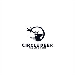 Circle Deer Logo design Template