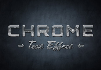 Chrome Metal Text Effect Mockup