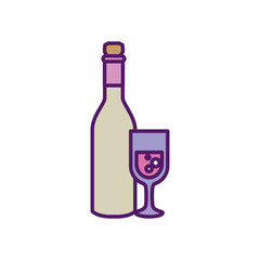 Champagne bottle and cup design, Alcohol drink bar beverage liquid menu surprise restaurant and celebration theme Vector illustration