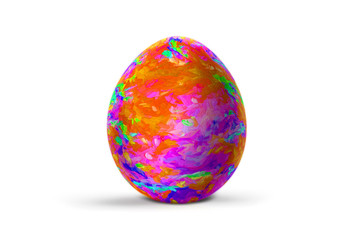 Easter egg isolated on white background. Abstract colorful pattern