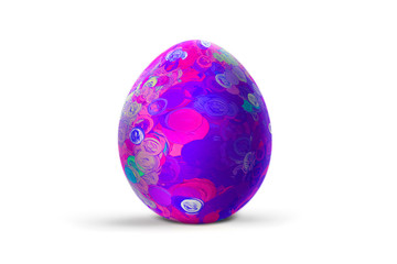Easter egg isolated on white background. Abstract colorful pattern