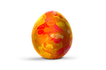 Easter egg isolated on white background. Abstract colorful pattern