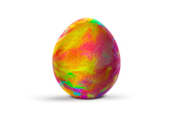 Easter egg isolated on white background. Abstract colorful pattern
