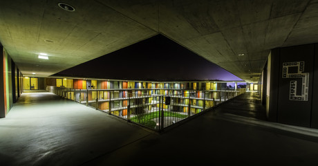 Patio, passageway, exterior corridors, collective housing, walkways, galleries, balconies