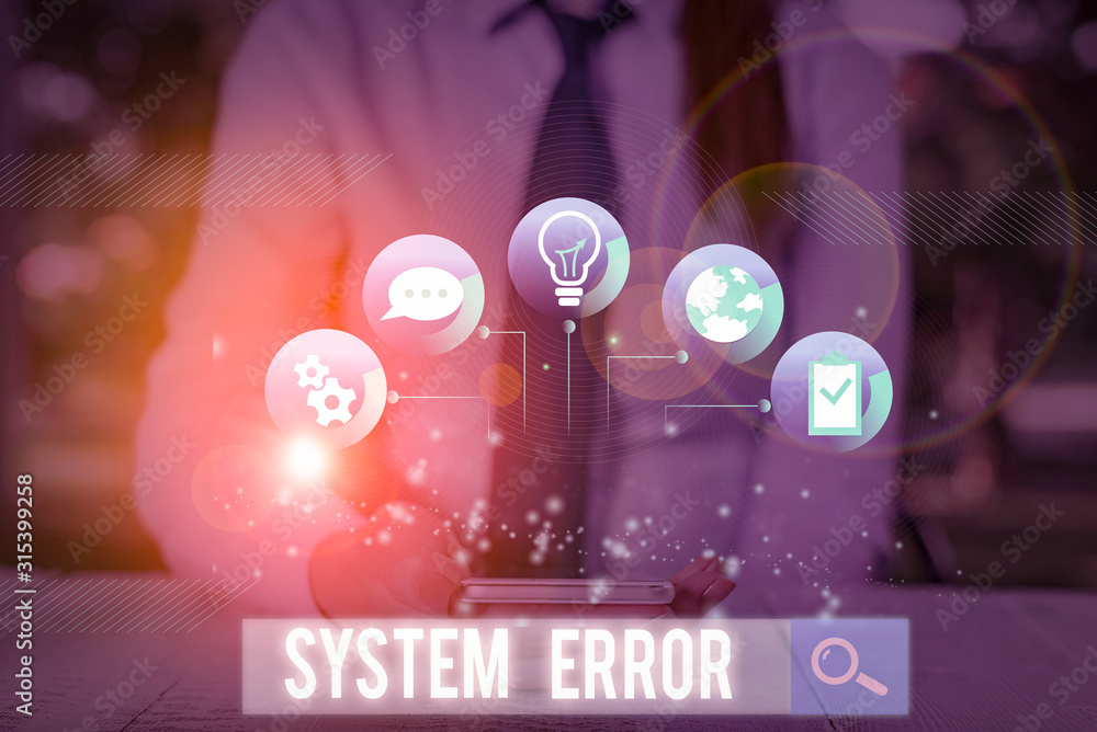 Aufkleber conceptual hand writing showing system error. concept meaning instruction that is not recognized by 