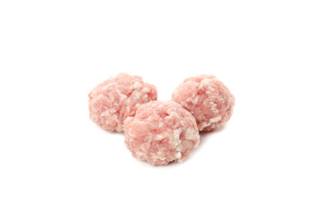 Tasty minced meat balls isolated on white background
