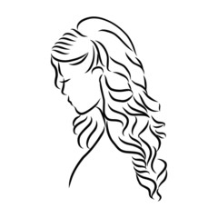 Obraz na płótnie Canvas sketch of woman with long hair