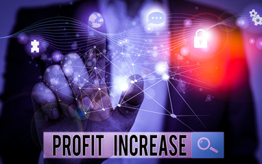 Word writing text Profit Increase. Business photo showcasing the growth in the amount of revenue...