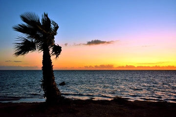sunset in marsala Sicily Italy