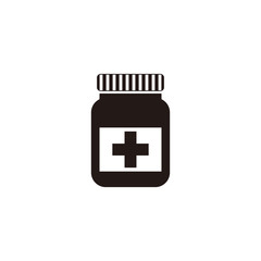 Fototapeta premium medicine bottle icon vector illustration sign