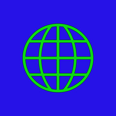 globe with arrows on blue background