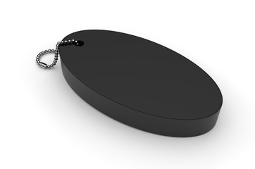 Blank Floating Key Chain For Branding. 3d render illustration.