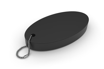 Blank Floating Key Chain For Branding. 3d render illustration.
