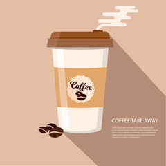 A coffee cup vector illustration with the words coffee to go