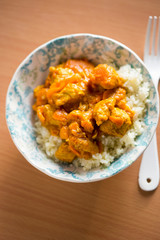 Turkey, pumpkin curry with rice 