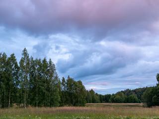 landscape with beautiful clouds, unclear foreground