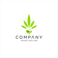 CBD oil leaf - Cannabidiol - CBD leaf - Hemp icon / logo template, Logo design inspiration - Vector
