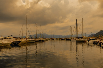 Fototapeta na wymiar sailing boats in harbor