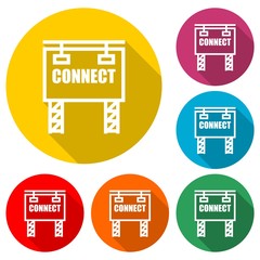 Connect icon isolated with long shadow