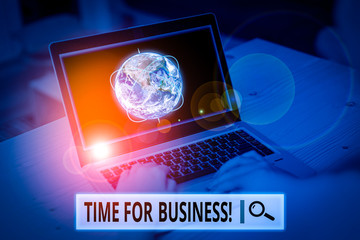 Conceptual hand writing showing Time For Business. Concept meaning fulfil transactions within...