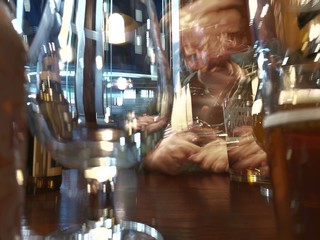 At the pub, after a few drinks.