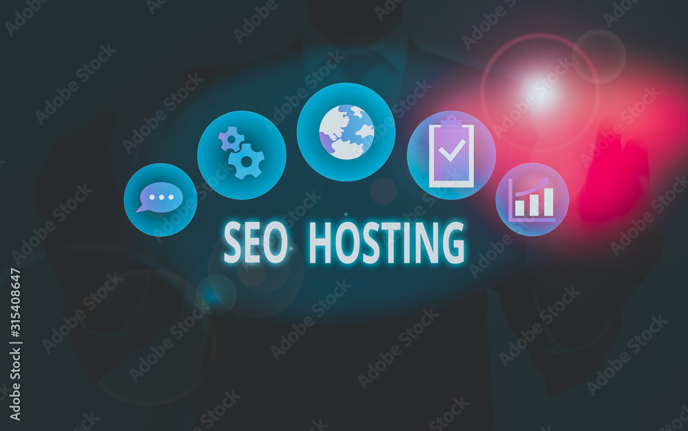Poster handwriting text seo hosting. conceptual photo building website in a way that is friendly for search
