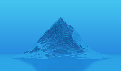 projection of light strips onto mountain topography
