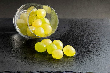 Fruta utilizada para hacer zumo de uva antes de su trituración.