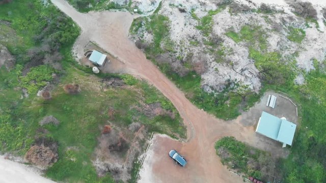 Aerial view of Snelling Beach in Kangaroo Island
