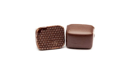 Chocolates isolated on a white background.