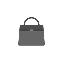 Grey bag flat vector icon isolated on white background.