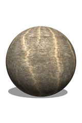 old wooden ball isolated on white background