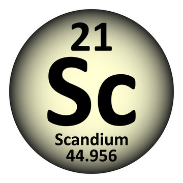 Periodic table element scandium icon.