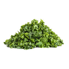 Obraz premium Fresh green kale leaves isolated on white