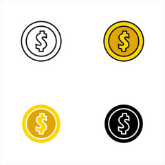 vector dollar money illustration isolated, investment business finance icon
