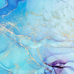Alcohol ink colors translucent. Abstract multicolored marble texture background. Design wrapping paper, wallpaper. Mixing acrylic paints. Modern fluid art. Alcohol Ink Pattern