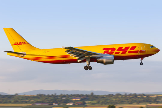 DHL Airbus A300-600F airplane Stuttgart airport