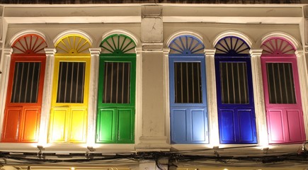 Sino Portuguese Colourful and decorative house in Old Phuket Town Phuket thailand 