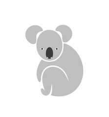 Koala logo. Isolated koala on white background