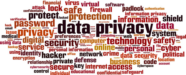 Data privacy word cloud