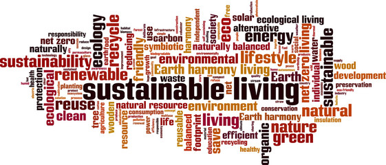 Sustainable living word cloud