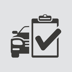 Car service list icon isolated of flat style. Vector illustration.