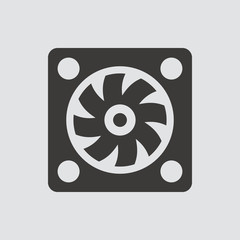 Exhaust fan icon isolated of flat style. Vector illustration.